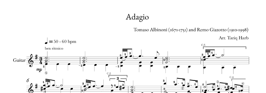 Albinoni/Giazotto: Adagio (arr. Tariq Harb)