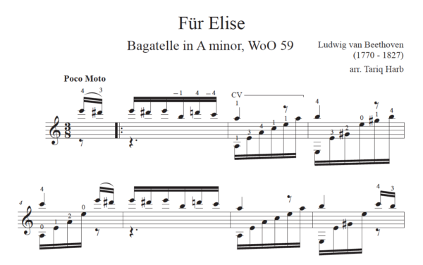 Beethoven: Für Elise - Bagatelle in A minor, WoO 59 (arr. Harb)