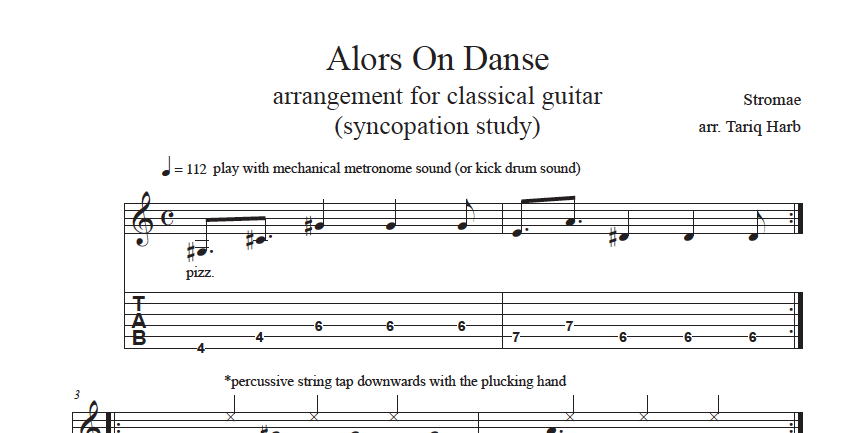 Stromae: Alors On Danse (syncopation study - arr. Harb)